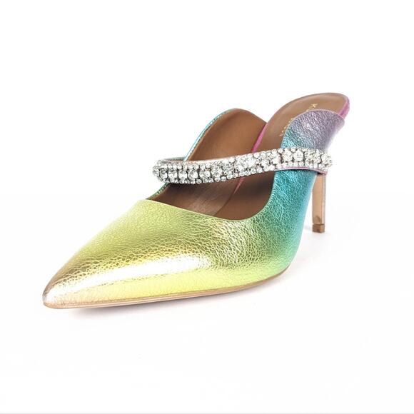 Kurt Geiger Shoes - Kurt Geiger Womens Shoes Metallic Multicolored Crystal Leather Mule Pumps Size 9